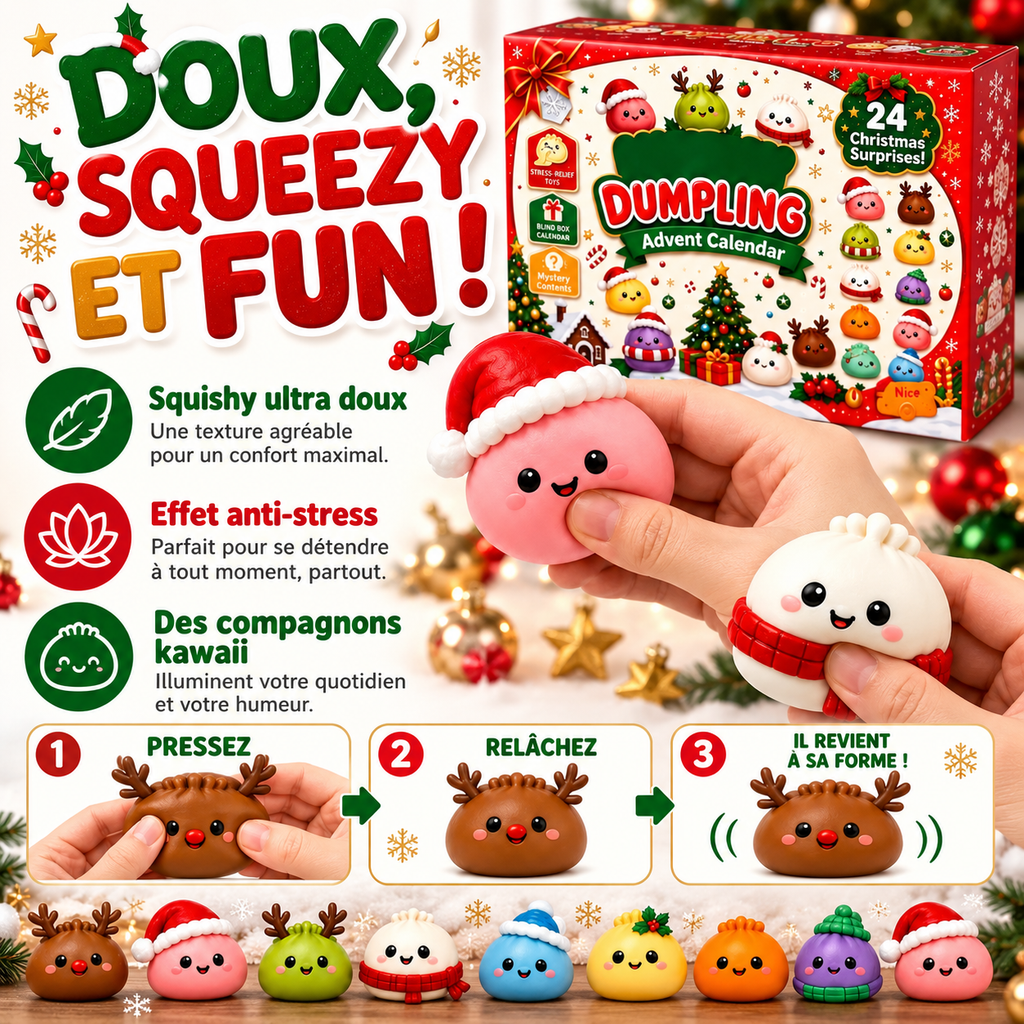 Calendrier de l'Avent Dumpling Squishy™ – 24 Surprises Kawaii